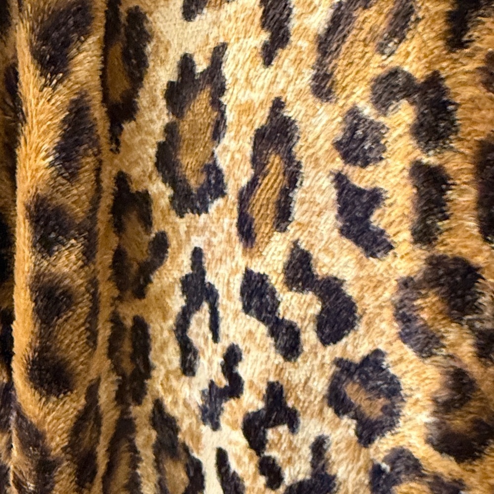 Vintage Cathy Waterman Leopard Print Long Coat with black velvet caplet - Picture 11 of 12